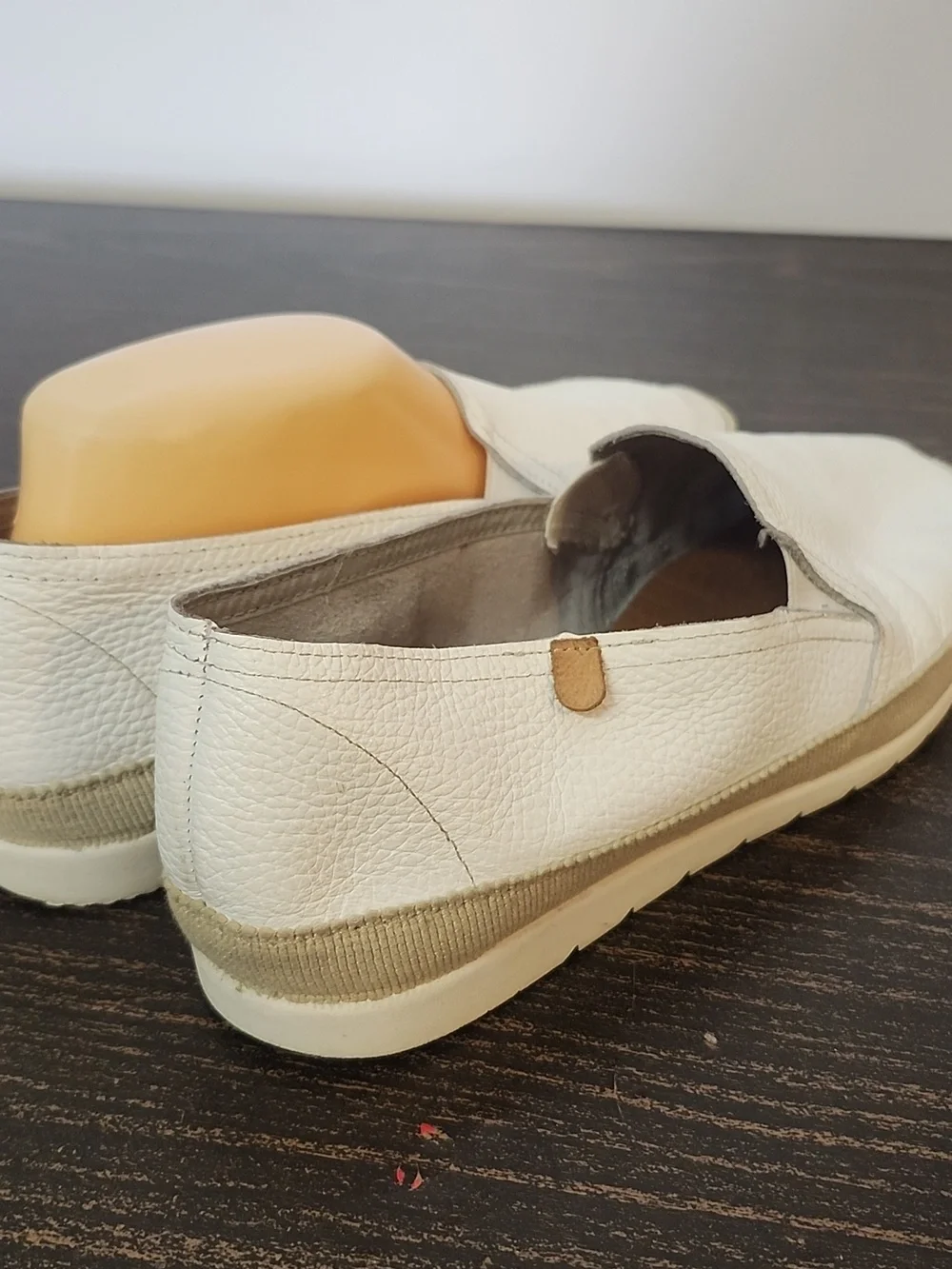 Verbenas Telma White Leather Slip-On 9.5 Loafers Made in Spain